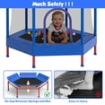thumbnail image 3 of Mini Trampoline for Kids with Safety Enclosure Net, 55" Toddler Trampoline with No-Gap Safe Design, Segmart Recreational Trampolines for Birthday Gifts, Rebounder Trampoline with Ocean Balls, 3 of 8