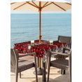 thumbnail image 2 of Outdoor Tablecloth with Umbrella Hole and Zipper, Christmas Snowman Square Table Cloth 60x60 Inch Waterproof Tablecloth, Red Buffalo Plaid Poinsettia Winter Snowflake Picnic Table Cover for Patio, 2 of 7