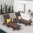 thumbnail image 3 of Ensemble de 3 Pcs Chaises Longues Adirondack Ajustables avec Table d'Appoint, 3 of 9