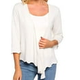 thumbnail image 5 of Womens Casual Lightweight Cardigan New Summer Cardigan for Women 3/4 Sleeve Knit Cropped Sweaters Lightweight Tie Front Tops Trendy Fall Outfits White L, 5 of 9