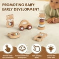 thumbnail image 6 of Freniland Wooden Montessori Toys, 5-Piece Wooden Baby Toys, Bear Wooden Baby Rattle, Fox Stacking Ring Baby Toys, Wooden Car Push And Pull Toys, Bear Wooden Grasping Toys, 6 of 10