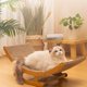 thumbnail image 4 of Rascador y Cama Mecedora 2 En 1 para Gatos: Rascador de Cartón Corrugado con Superficie para Afilar Las Garras, Juguete para Gatos de Todas Las Estaciones Que No Produce Caspa, Marrón, Grande (59 X 3, 4 of 7