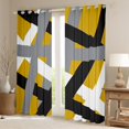 thumbnail image 2 of Manfei Retro Geometric Line Blackout Curtains Set of 2 (52x84 Each),Modern Abstract Art Window Curtains,Gray Black Yellow Curtains and Drapes For Men Women,Ultra Soft Home Decor, 2 of 6