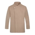 thumbnail image 1 of Nokdvo Chef Coat for Men Plus Size Button Closure Breathable Long Sleeve Jackets Spring Summer Loose Uniform with Pockets,Khaki XL, 1 of 4