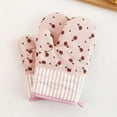 thumbnail image 2 of Oven Mitts Heat Resistant Gloves Cooking Baking Barbecue BBQ Microwave Crafting Machine Washable Pot Holders Mittens, 2 of 5