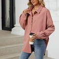 thumbnail image 3 of Winter Savings Clearance! Erwazi Button Down Shirt Women Oversized Casual Knit Tops Long Sleeve Loose Fit Shacket, 3 of 7