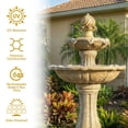 thumbnail image 5 of Sunnydaze 45" 2-Tier Arcade Solar Outdoor Water Fountain with LED - Earth, 5 of 15