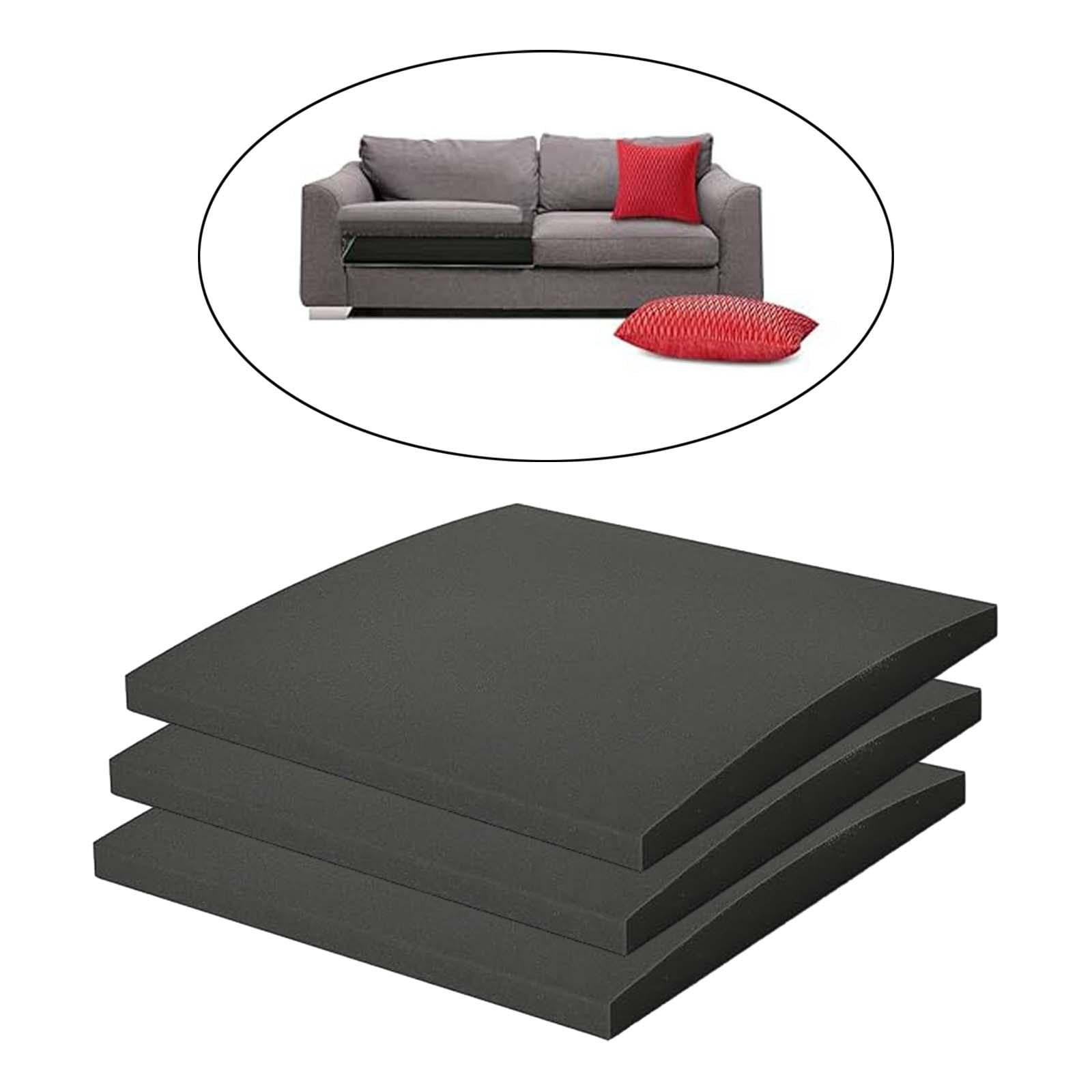 Fancyes 3 Pieces Couch Cushion Support for Sagging Seat Anti Slip Curved Sofa Cushion Support Insert Sponge Pad for Sectional Chair Black hardness 70