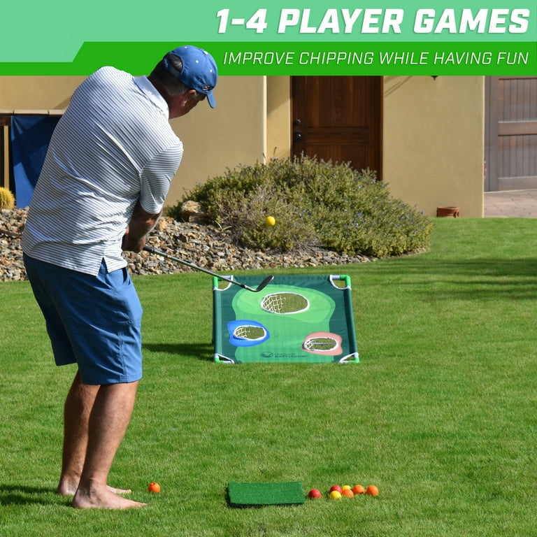 GoSports BattleChip Backyard Golf Cornhole Game, Includes Chipping Target,  16 Foam Balls, Hitting Mat and Carrying Case 