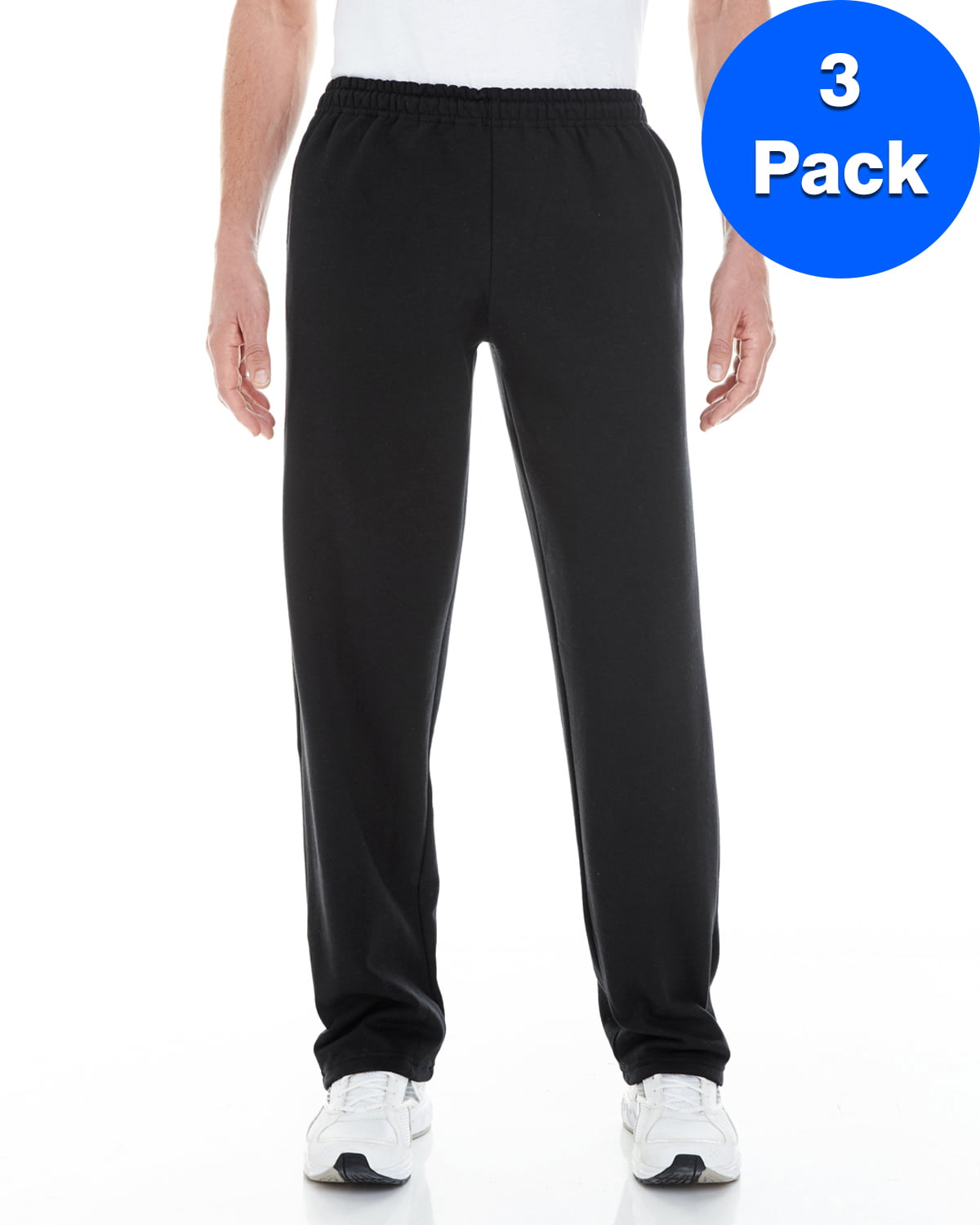Gildan - Mens 8 oz. Open-Bottom Sweatpants with Pockets 3 Pack ...