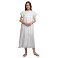 thumbnail image 2 of Moomaya Chemise de Nuit Mi-Mollet à Boutons pour Femmes en Coton, 2 of 6