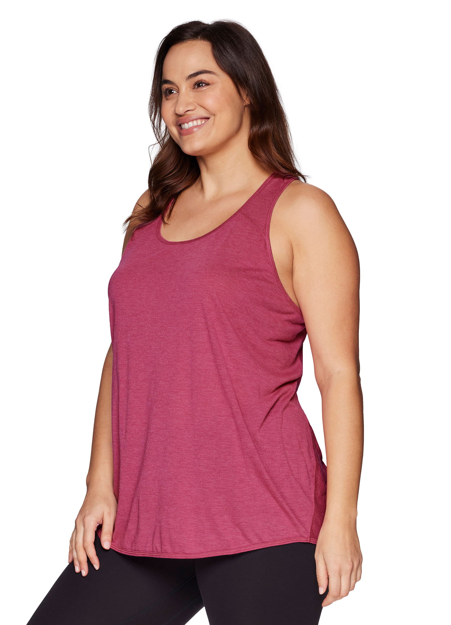 RBX Active Plus Size Women's Twist Back Soft Relaxed Tank Top Tunic 