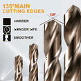 thumbnail image 2 of Cobalt Drill Bits Set M35 High Speed Steel Twist Jobber Length for Hardened Metal, Stainless Steel, Cast Iron (13Pcs), 2 of 5
