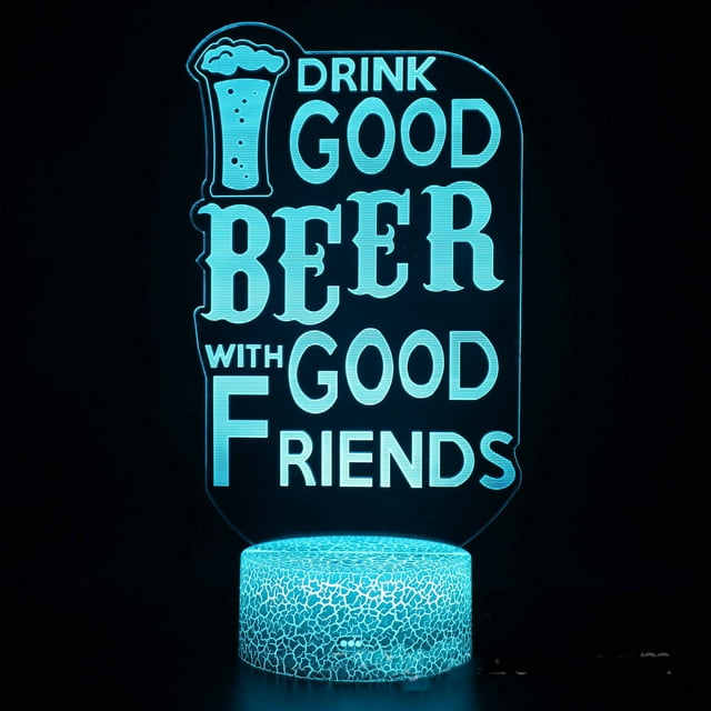 Lámpara decorativa de anime Night Light Drink Good Bear con amigos