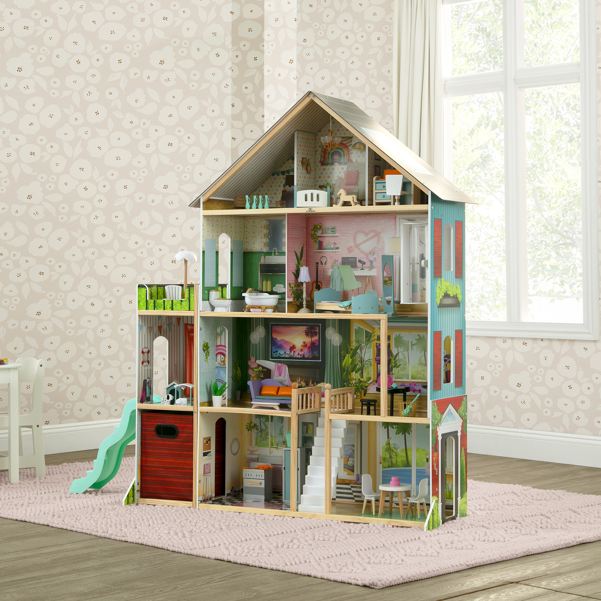 Delta Children Deluxe Maui 4-Story Dollhouse with Accessories photo 2
