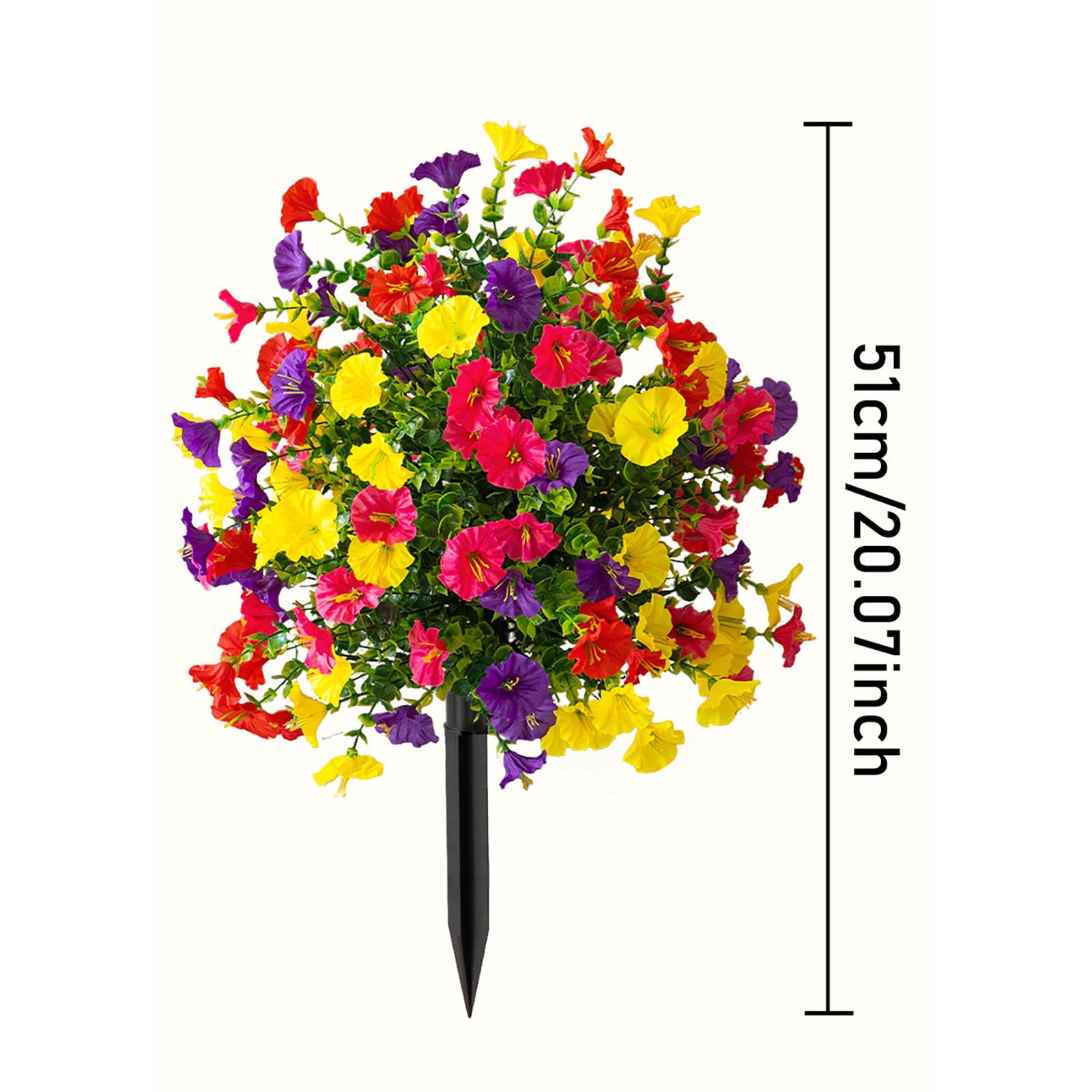 Artificial Flowers for Outdoors With Stakes,Artificial Flowers with Ground Stakes,Artificial Flowers Easy to Set up Garden Stake(A)