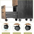 thumbnail image 5 of XPOPR 2-Drawer Small Rolling File Cabinet with Lock, Wood Filing Cabinet for Hanging Letter Size Filings with Tabs, Mobile Under Desk File Cabinets for Home Office, Rustic Brown & Black, 5 of 12