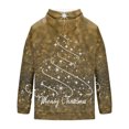 thumbnail image 3 of Men’s Pullover Hoodie Christmas Tree Print Long Sleeve Casual Hooded Sweatshirt Loose Fit Holiday Graphic Top Earthy Yellow 2XL, 3 of 4