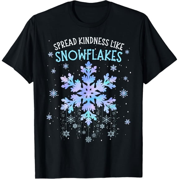 Spread Kindness Like Snowflakes Christmas Teacher Unity Day T-Shirt men and women can wear, black, white, gifts