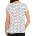 thumbnail image 3 of Hilary Radley Women Size Medium V-Neck Printed Blouse, White/Black Combo, 3 of 3