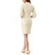 thumbnail image 3 of Conjunto de falda de 2 piezas Inspire Chic para mujer, con chaqueta de solapa y falda lápiz, color caqui claro L, 3 of 6