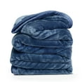 thumbnail image 3 of Nestl Ultra Plush Heavy Thick Raschel Imitation Mink Bed Blanket, 55 x 82, Navy, 3 of 5