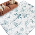 thumbnail image 2 of 8x10 Washable Area Rug, Country Style Non-Slip Extra Large Rectangle Rug for Living Room Bedroom, Vintage Cottages Animals Dog Tree Retro Illustration Green Indoor Floor Mat for Home Decor, 2 of 9