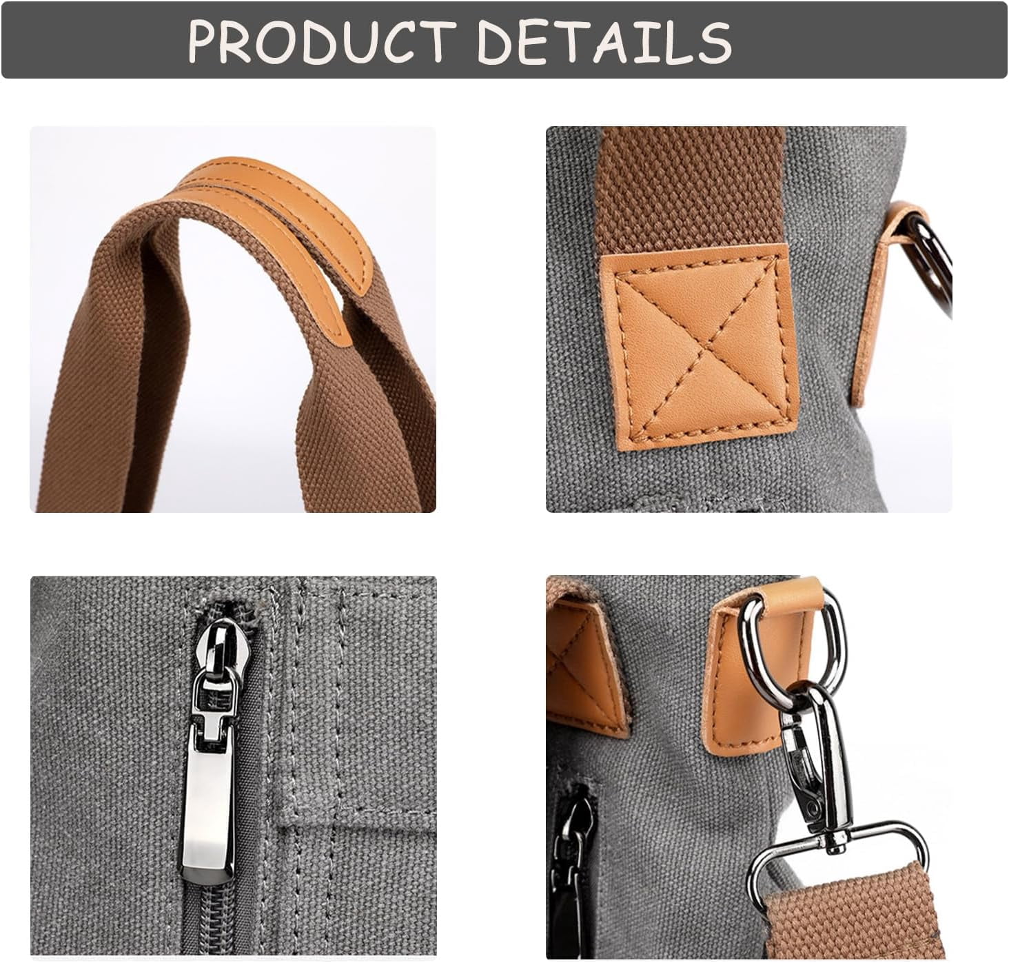 JennyShop Vintage Multi-pocket Handbags, Hot Sale Canvas Tote Purse for Women, Work Shoulder Crossbody Bag