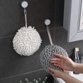 thumbnail image 4 of Rewera-Toalla de mano para baño, 3 uds., chenilla, colgante, bola de toalla de mano, microfibra, esponjosa, absorbente, suave, pequeña, con anillo, 4 of 7