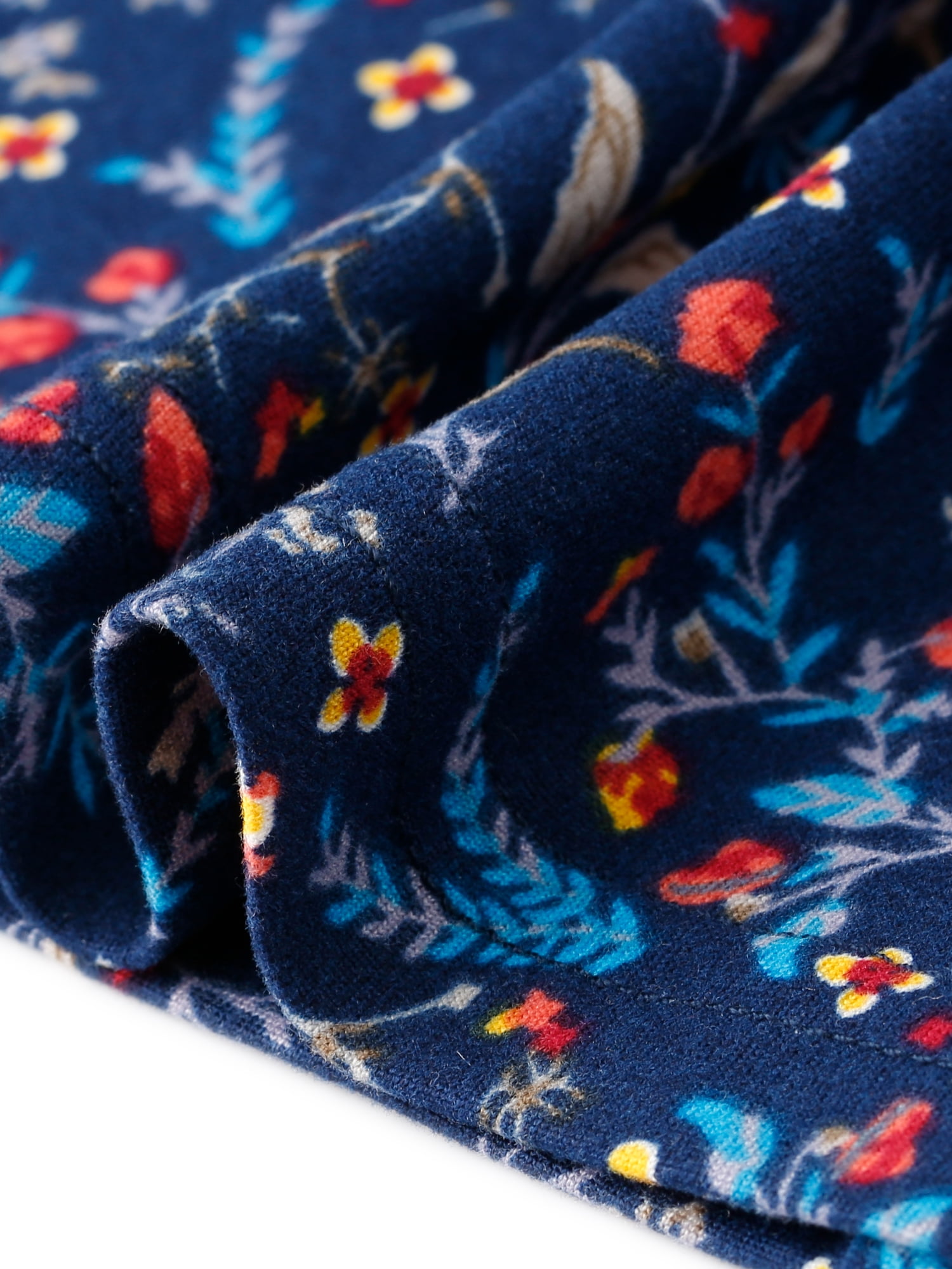 DARING DIVA Women's Plus Soft Tops V Neck Ruffle Sleeve Floral Casual Blouses 3X Dark Blue