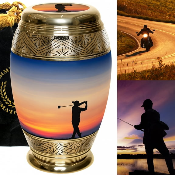 Gone Golfing Cremation Urns for Human Ashes Adult Urns for Cremation Ashes Urns for Adult Cremation Ashes Urns for Ashes Cremation Urns for Human Ashes Adult 200 Cubic Inches Large