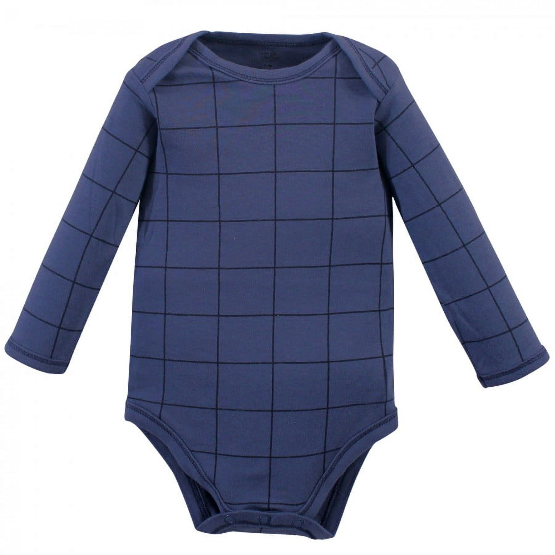 Touched by Nature Organic Cotton Long-Sleeve Bodysuits 5pk, Blue Elephant, 9-12 Months