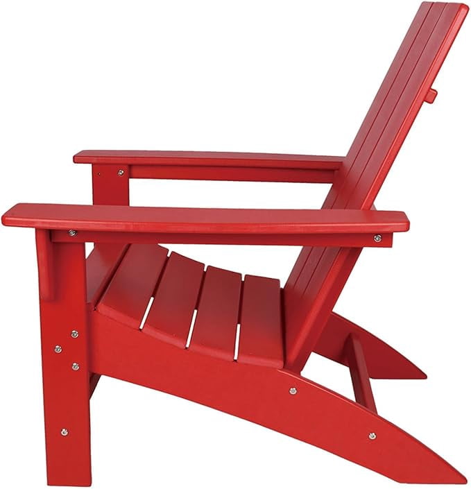 NewTechWood Flat Top Adirondack Chair in Ruby Red