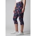 thumbnail image 3 of Woman Within Plus Size Petite Stretch-Cotton Knit Pull-On Printed Capri Leggings, 3 of 4