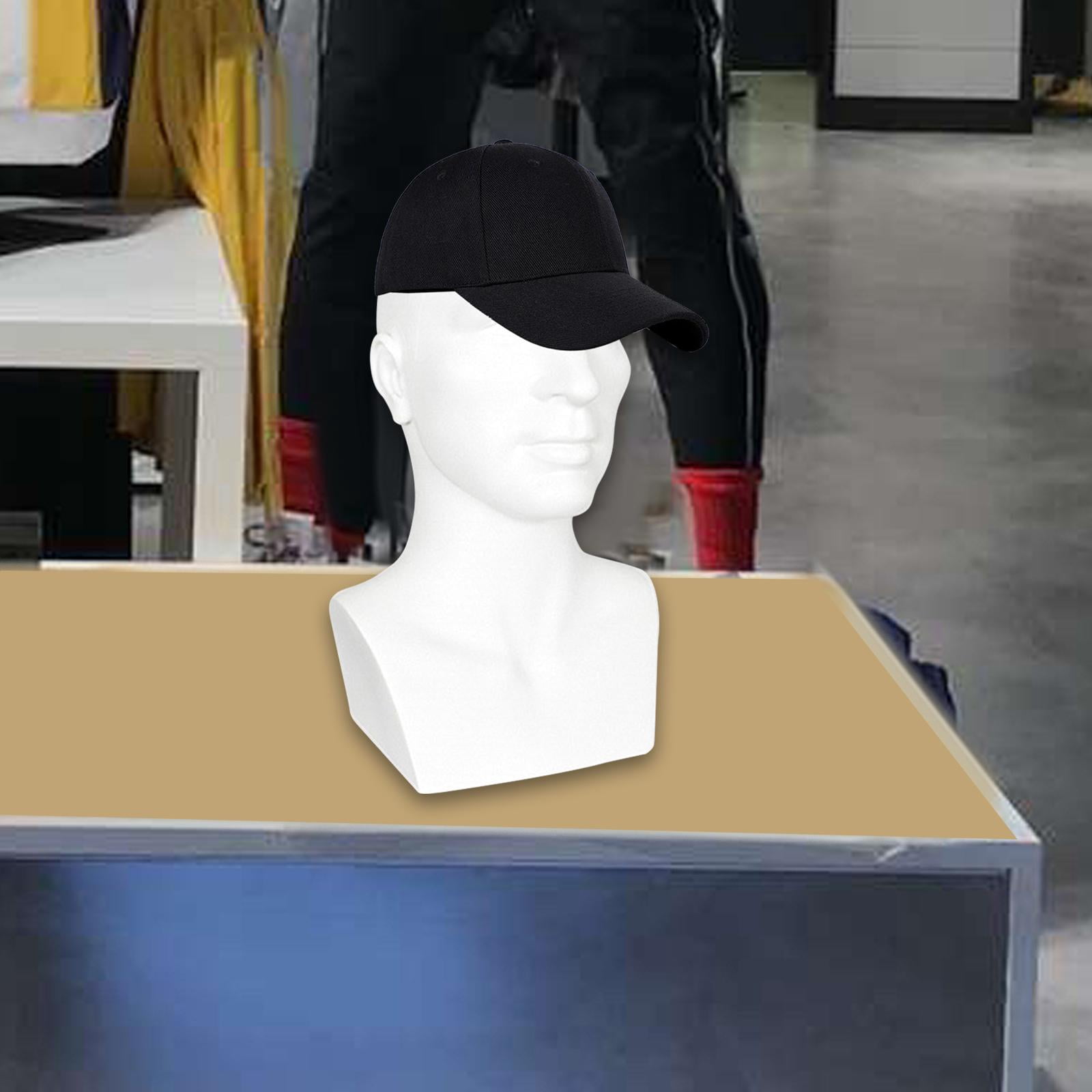 Bothyi Mannequin Male Head Display Stand Accessory for Scarves, Jewelry 15inch Tall White