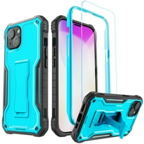 ExoGuard For iPhone 14 Case, Phone Case with Screen Protector and Kickstand (Blue)