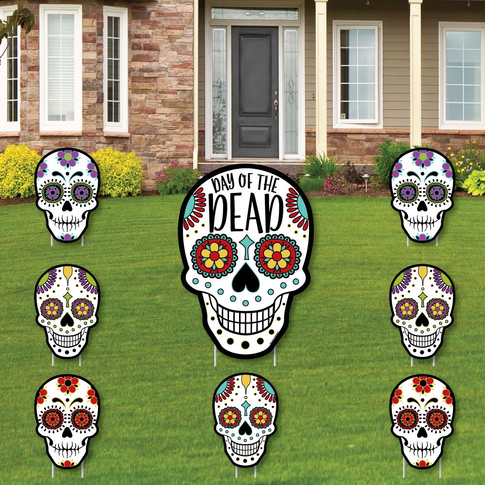 Day Of The Dead Yard Sign & Outdoor Lawn Decorations Halloween