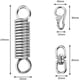 thumbnail image 2 of Gancho de techo, resorte de acero Capacidad de 250 KG Gancho de montaje en pared de techo resistente Acero inoxidable 304 con dos mosquetones para silla colgante Hamaca colgante Xemadio YQ-1633, 2 of 7