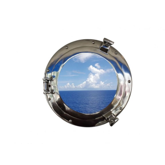 Handcrafted Decor MC-1963-12 CH - W Chrome Decorative Ship Porthole Window, 12 in.