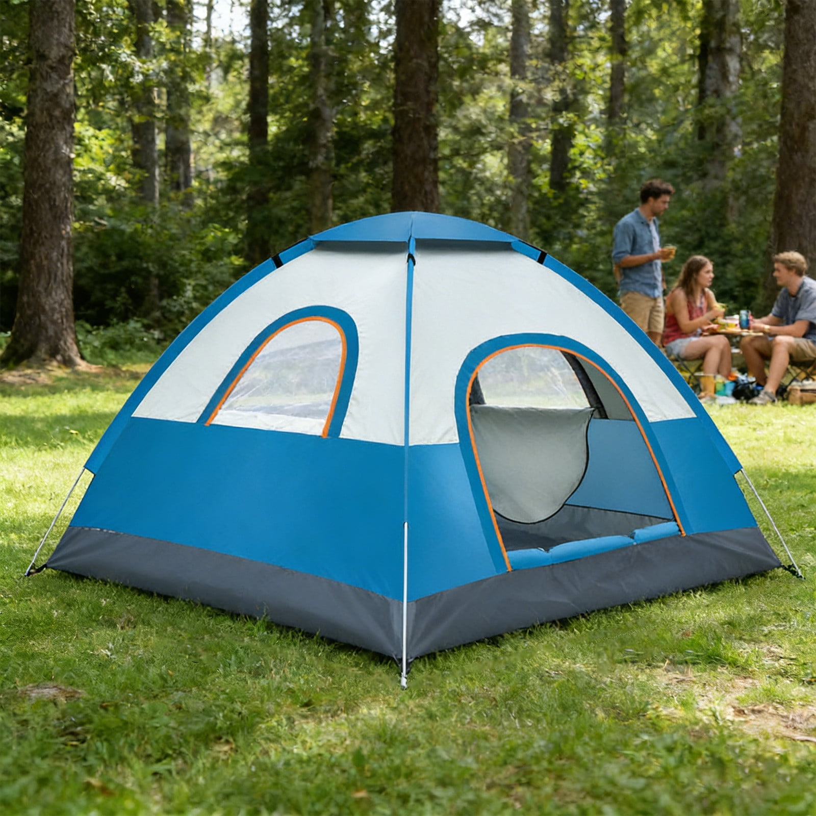 3-4 Person Automatic Pop Up Tent, Waterproof Camping Tent with Instant Setup, Spacious & Lightweight Build for Camping, Hiking, Beach Trips, Picnics, Backpacking and Outdoor Gatherings