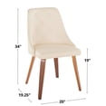 thumbnail image 4 of Carson Carrington  Arvika Chair with Bent Wood Legs (Set of 2) Cream Faux Leather/Walnut Wood, 4 of 9