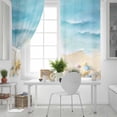 thumbnail image 5 of Blue Waves Blackout Curtains for Bedroom, Summer Beach Starfish Coastal Nautical Ocean Thermal Insulated Kitchen Drapes with Grommets, Light Blocking Window Treatment, 2 Panels 42" x 54", 5 of 7