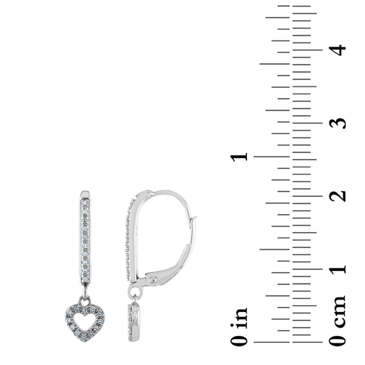 Gemspirations 1/10 cttw Diamond Heart Drop Earrings Sterling Silver