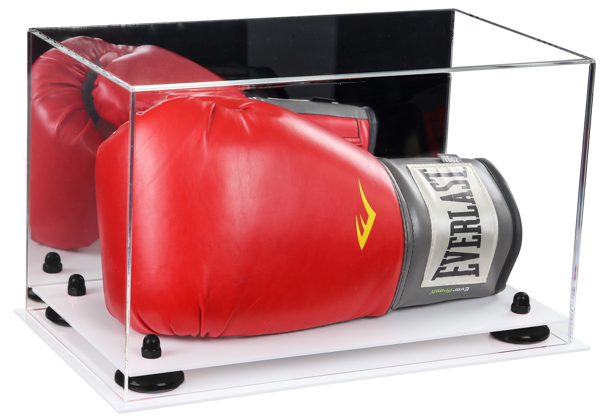 Acrylic Single or Double Boxing Glove Display Case with Mirror, Black