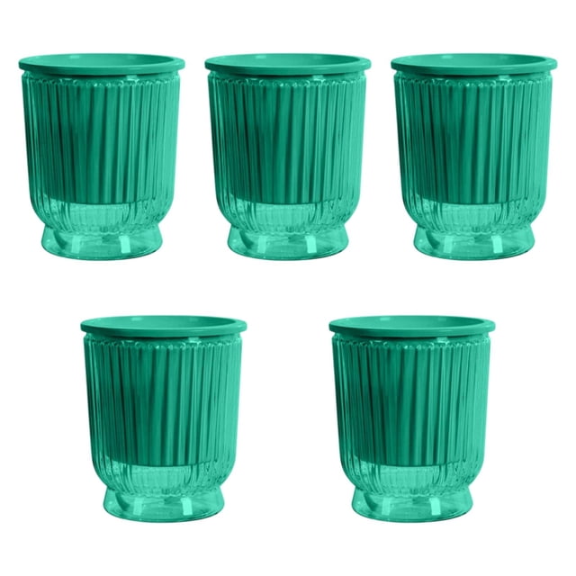 5x Plantillas autónomos macetas plantadores de la planta de la planta de la planta de la planta de la planta para plantas de interior para plantas de Verde 12x14.5cm