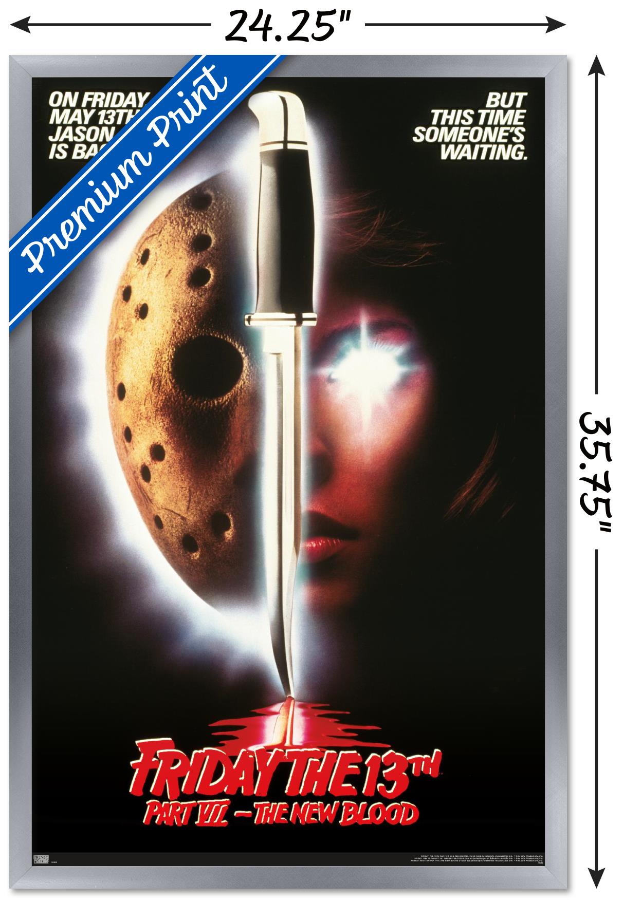 Friday The 13th Part ViI: The New Blood - One Sheet Wall Poster, 22.375" x 34", Framed