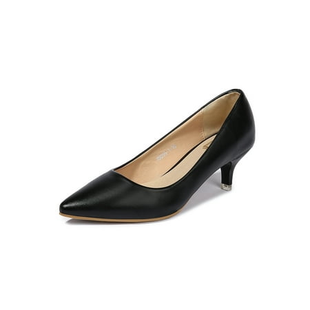 

Woobling Womens Dress Shoes Stiletto Pumps Slip On Heels Work Office Shoe Elegant Pointed Toe Lightweight Black 8