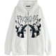 thumbnail image 1 of Sudadera con capucha con estampado de retrato para mujer, Tops cortos, cárdigan de manga larga con cremallera de gran tamaño, sudadera, ropa informal gótica Punk con bolsillo Xemadio WMZL-2185-9, 1 of 5