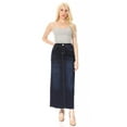thumbnail image 4 of Fashion2Love Women's Juniors/Plus Size Stretch Denim Long Skirt with Frayed Hem, 4 of 6