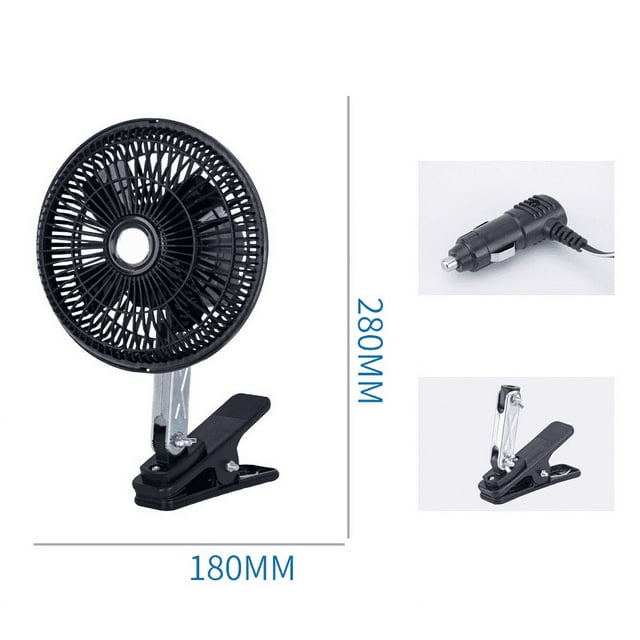 Fan for Car Car Fan with Variable Speed Car Fan 12V Car Interior Strong Wind Shaking Car Fan Small Fan with Clip